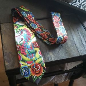 Ed Hardy By Christian Audiger Silk Tie New